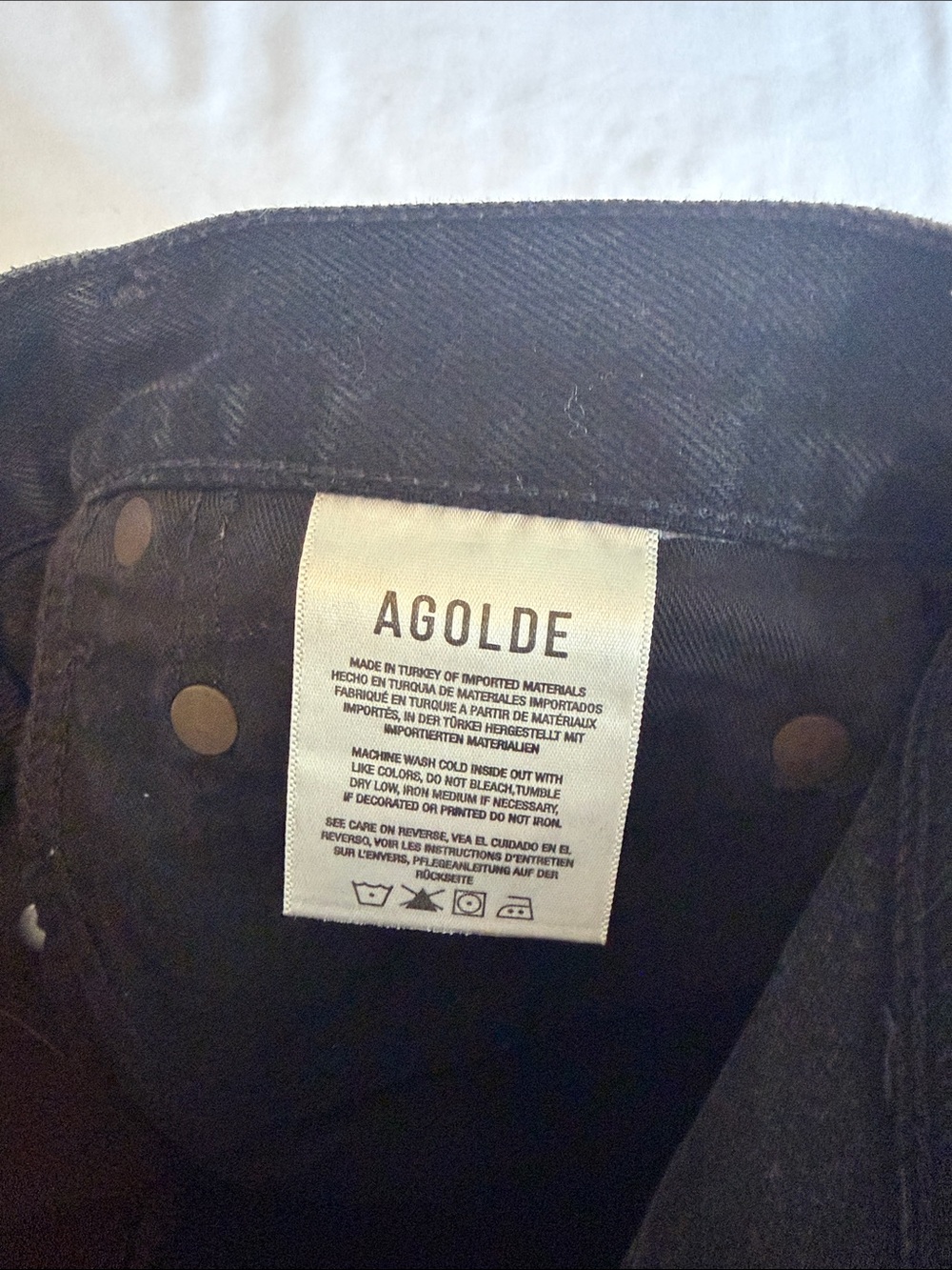 Agolde Black Distressed Jean Shorts - Picture 3 of 6